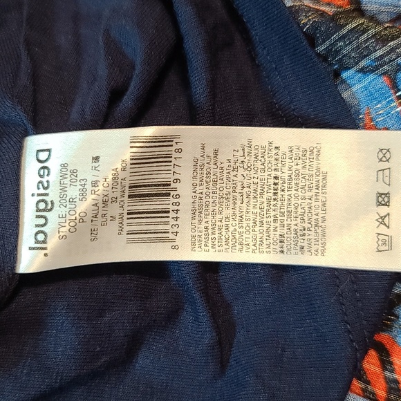 Desigual New Women's Black and Red Floral Prints Viscose Hanky Hem Skirt (Sz M) - Picture 7 of 12